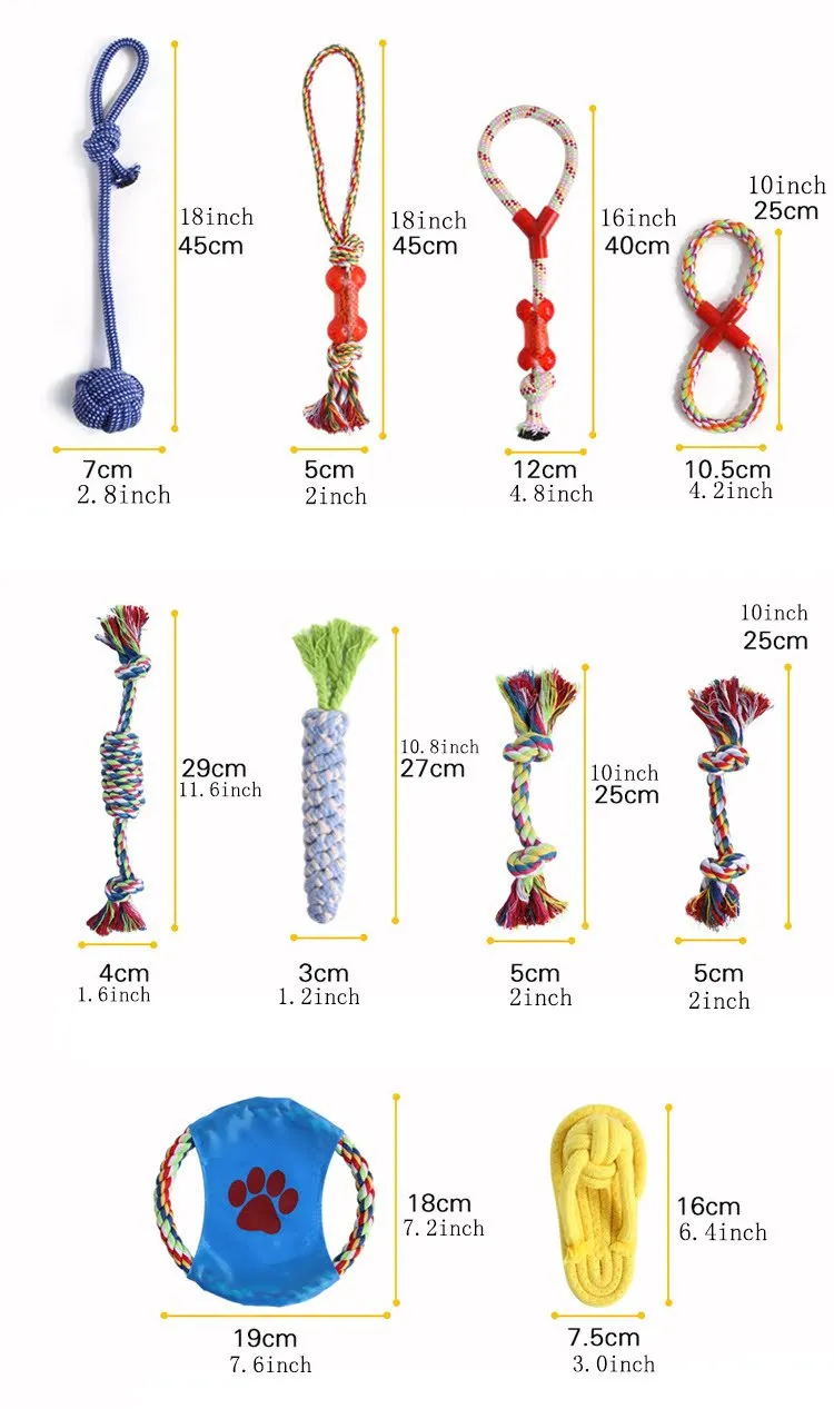 10 pcs Assorted Braided Cotton Ropes