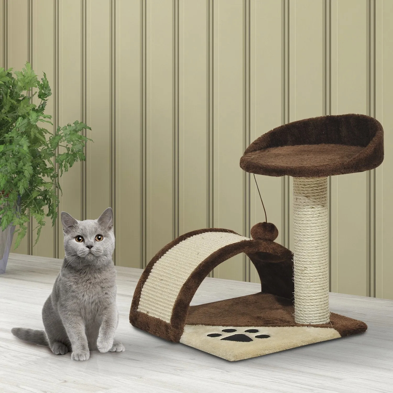 17" Cat Tree Scratching Post - Brown