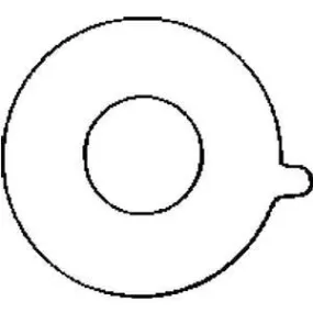 2 3/4 Mini-Pouch Adhesive Gasket, 1", 10 Per Pkg