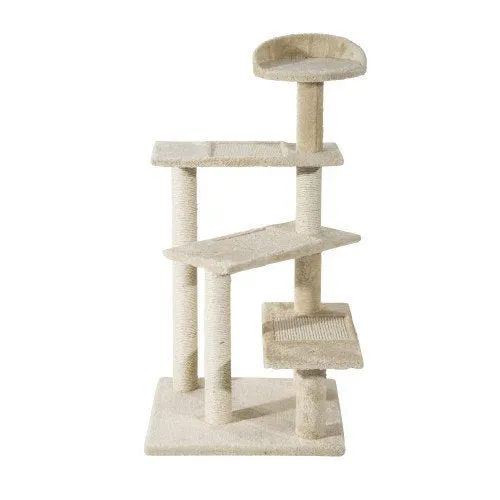 39" Cat Tree Scratch Tower with Revolving Steps