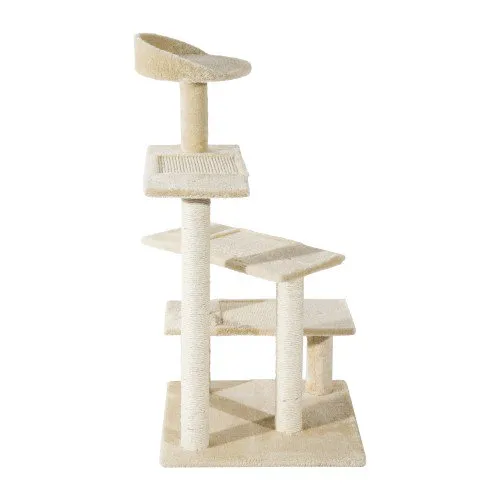 39" Cat Tree Scratch Tower with Revolving Steps