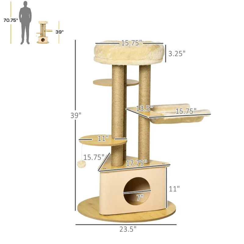 39" Multi-Level Cat Tree - Yellow