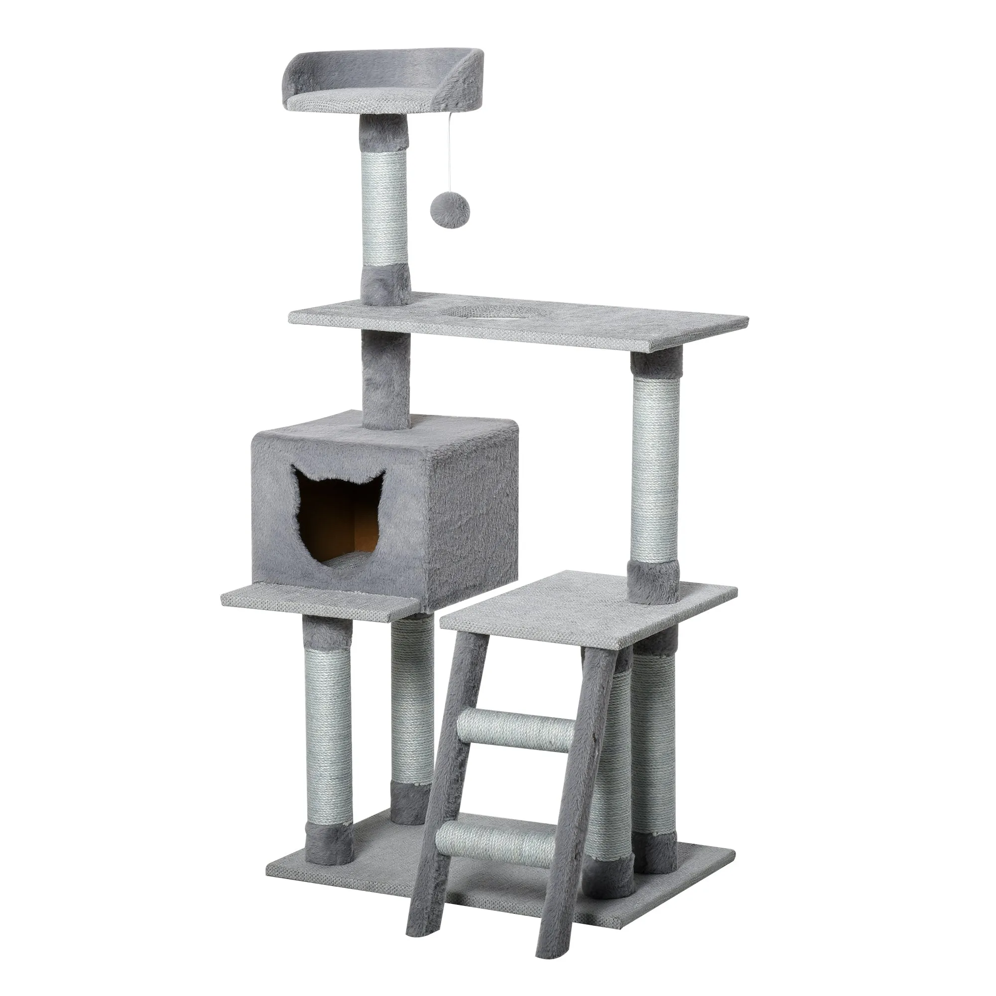 49" Cat Tree Condo with Activity Center - Grey