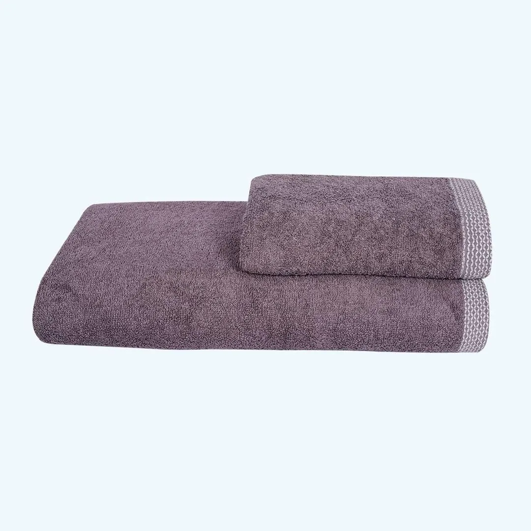 500 GSM Bamboo Towels Set Of 2 - Ash Grey | Ultra Soft & Highly Absorbent Towels