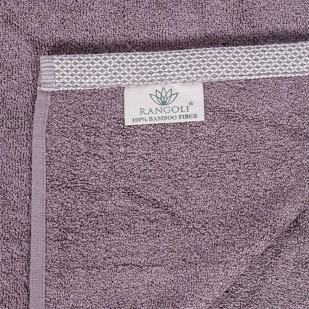 500 GSM Bamboo Towels Set Of 2 - Ash Grey | Ultra Soft & Highly Absorbent Towels
