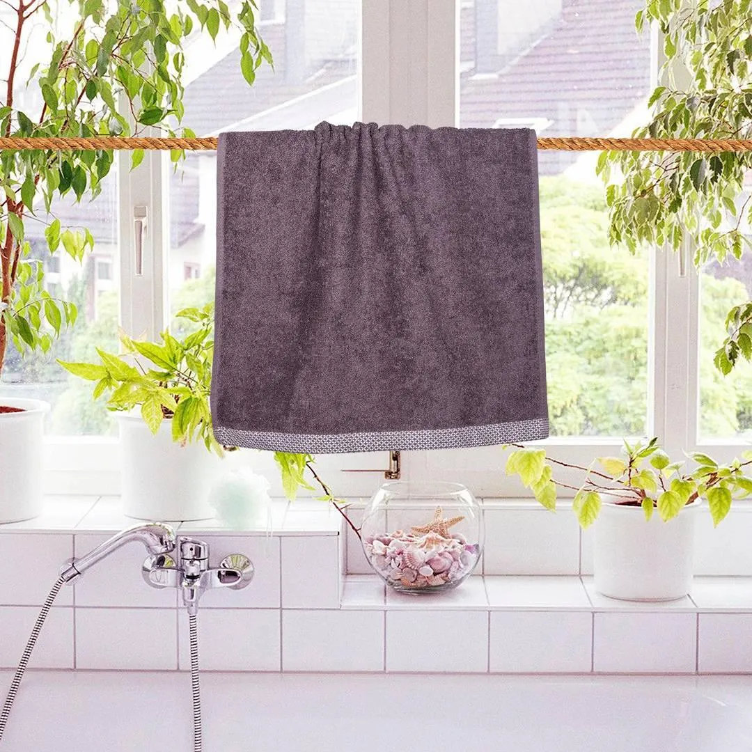 500 GSM Bamboo Towels Set Of 2 - Ash Grey | Ultra Soft & Highly Absorbent Towels