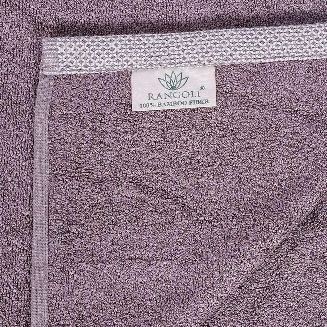 500 GSM Bamboo Towels Set Of 4 - Peach & Ash Grey | Ultra Soft & Highly Absorbent Towels