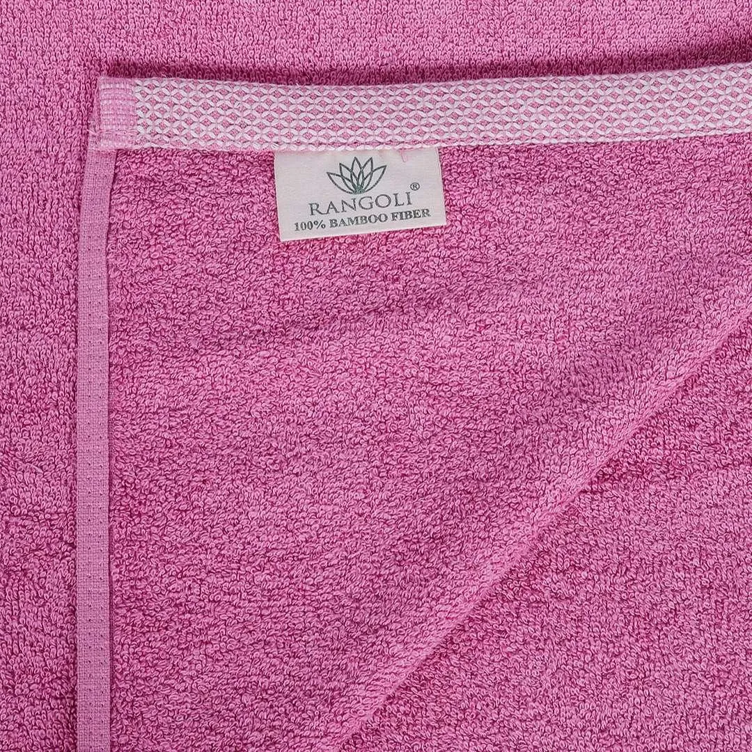 500 GSM Bamboo Towels Set Of 4 - Purple & Grey | Ultra Soft & Highly Absorbent Towels
