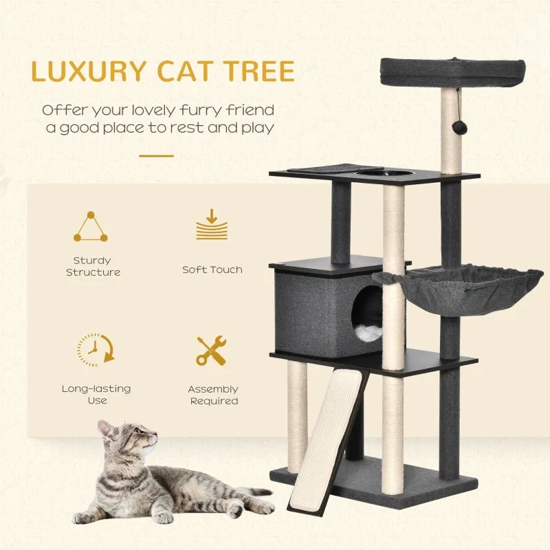 58" Cat Tree Activity Center - Dark Grey