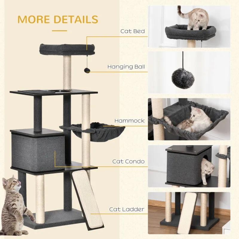 58" Cat Tree Activity Center - Dark Grey