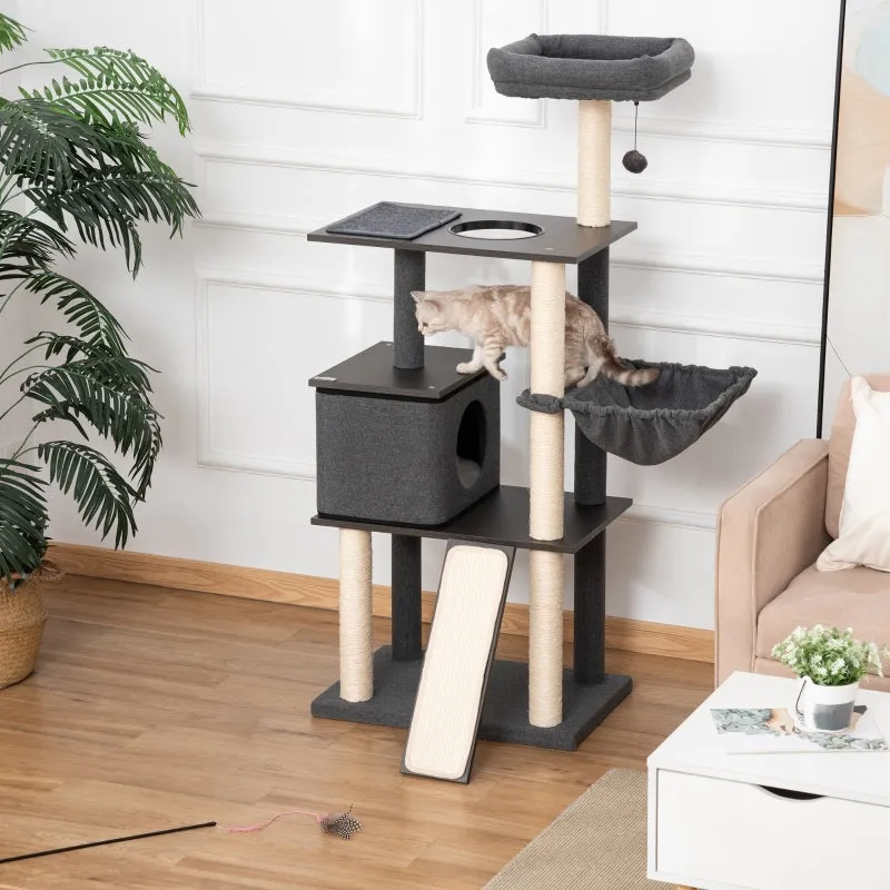 58" Cat Tree Activity Center - Dark Grey