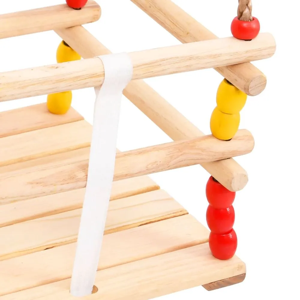 Baby Swing with Safety Belt Solid Pinewood