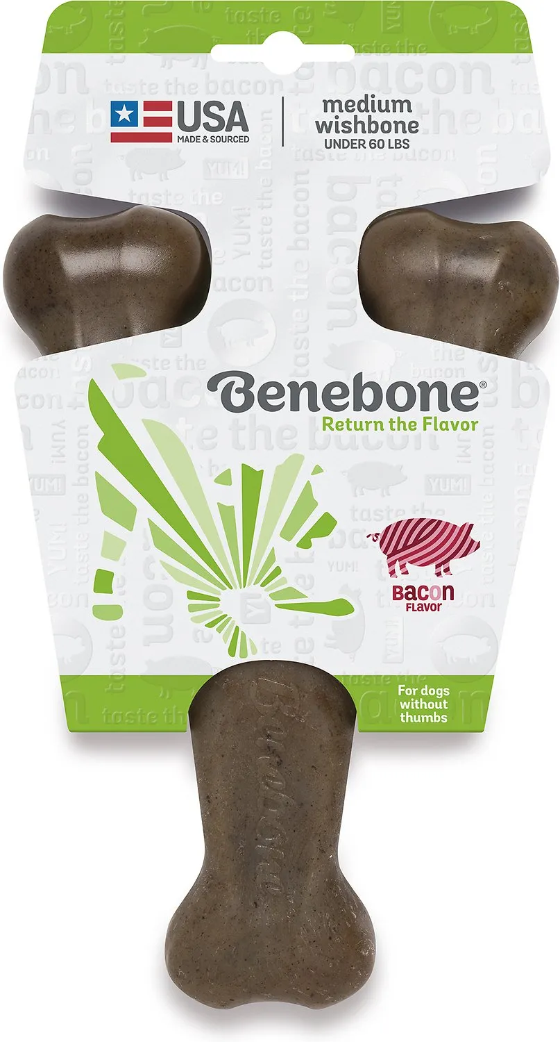 Benebone Flavored Wishbone Tough Dog Chew Toy