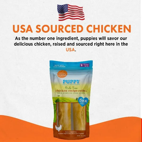 Canine Naturals Hide Free Chicken Rolls Puppy Chew