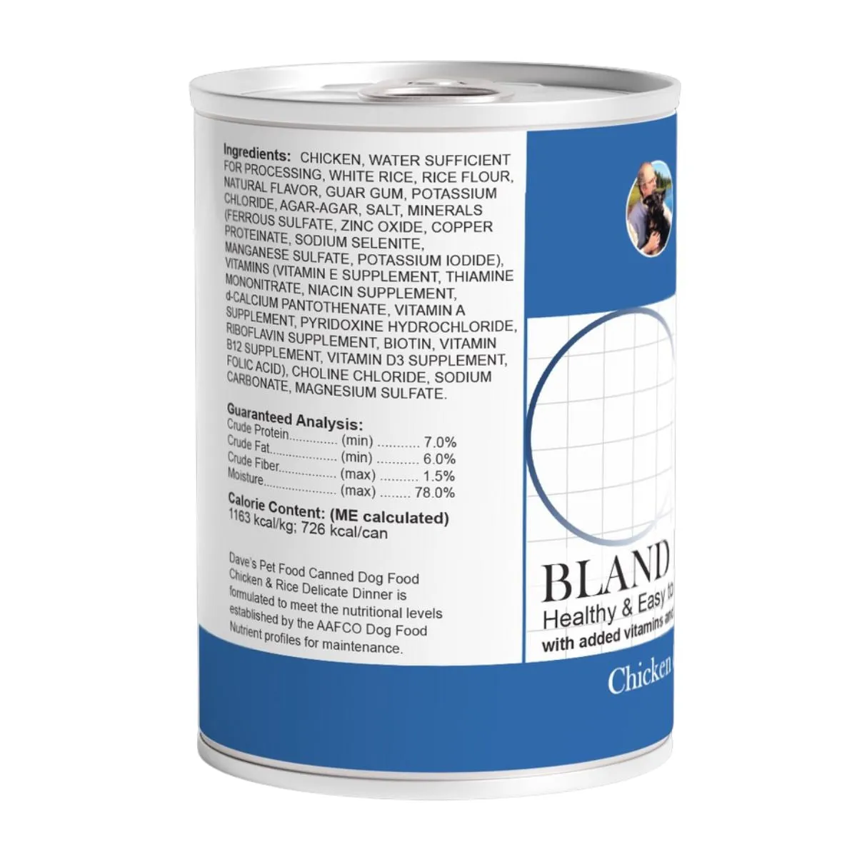 Dave's Pet Food Restricted Diet Bland Chicken & Rice Wet Dog Food 22oz