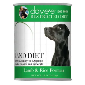 Dave's Pet Food Restricted Diet Bland Lamb and Rice Formula 13oz