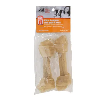 Dogit Rawhide Knotted Bones - 16.4 cm (6.5 in)  2 pack