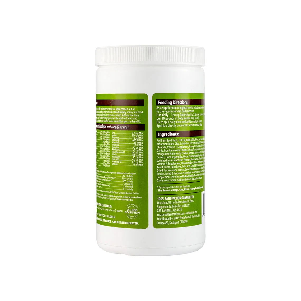 Earth Animal Daily Raw Food Nutritional Supplement Powder for Cats & Dogs