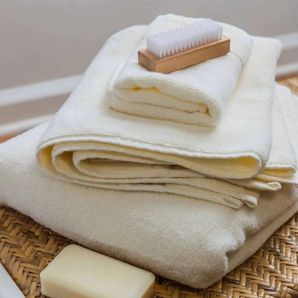 EMBROIDERED BATH TOWEL 8PC IVORY SET