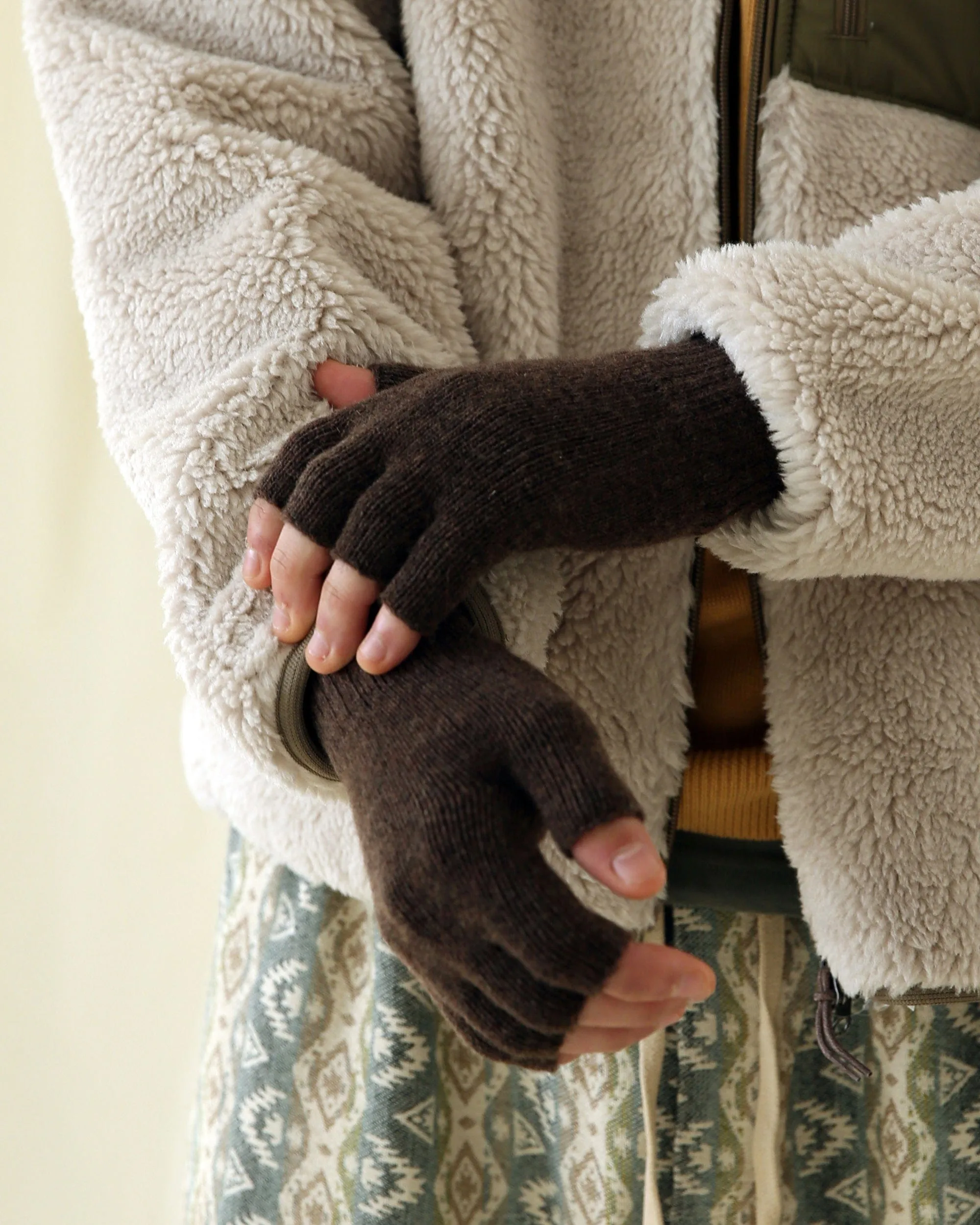 FINGERLESS / UDC / MELANGE / WOOD BROWN