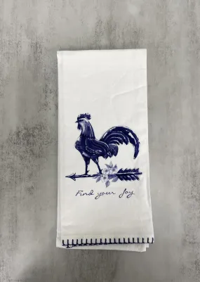 Flour Sack Find your joy blue rooster