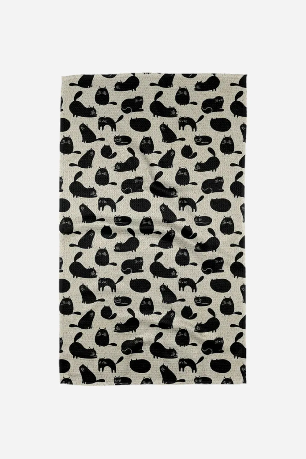 Geometry Black Cat Magic Tea Towels