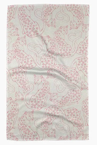 Geometry Towels Cat Lover Kitchen Tea Towel