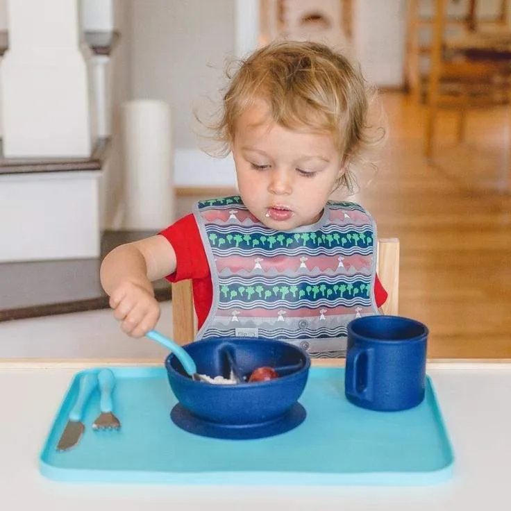 Green Sprouts Silicone Learning Bowl Aqua
