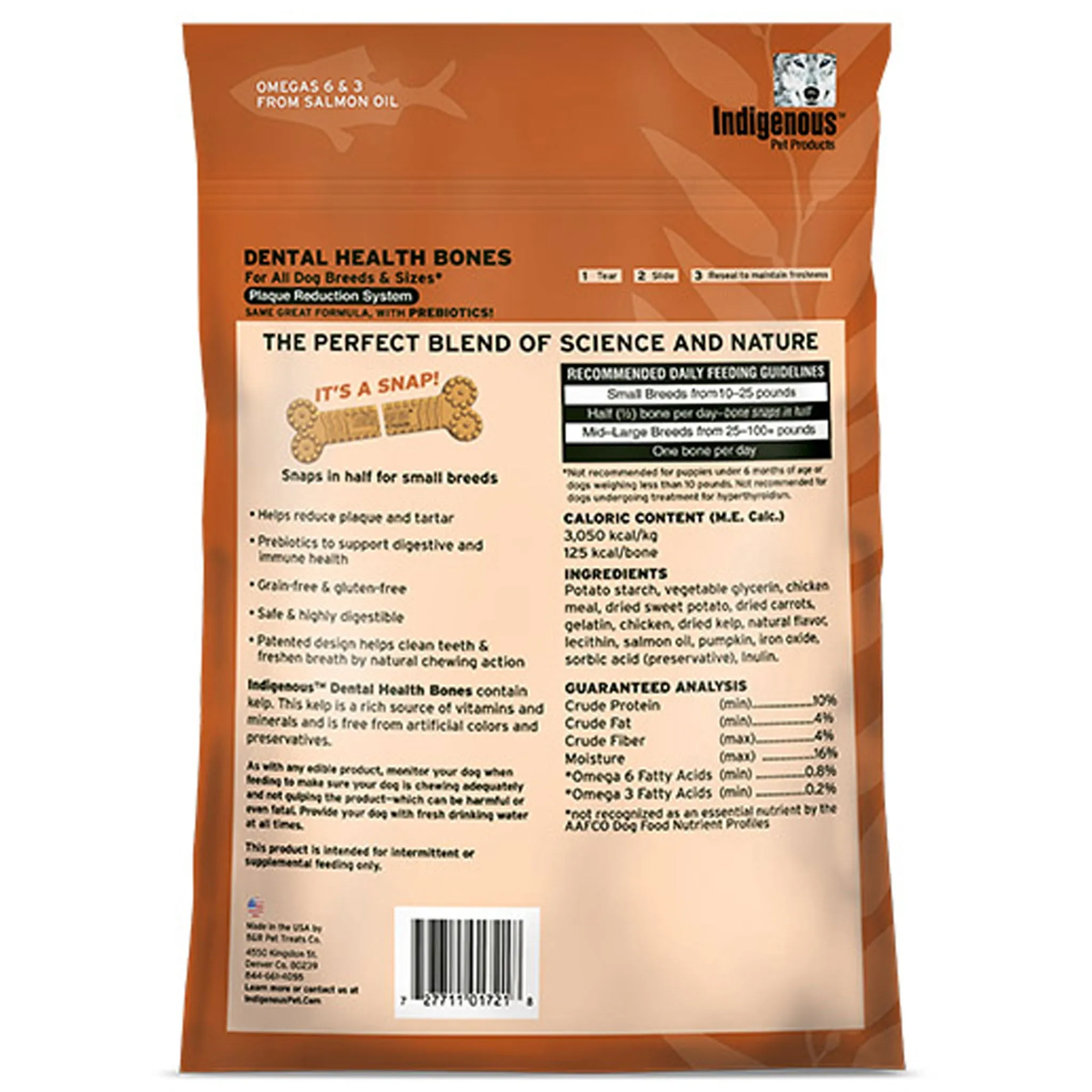 Indigenous Pet Products Dental Health Bones Carrot & Pumpkin Flavor