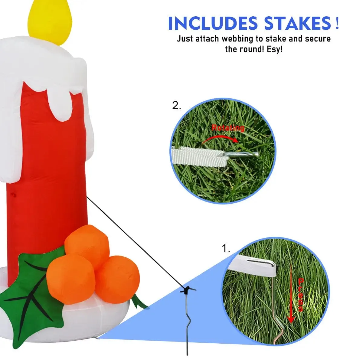 Inflatable LED Candle Holiday Yard Decoration