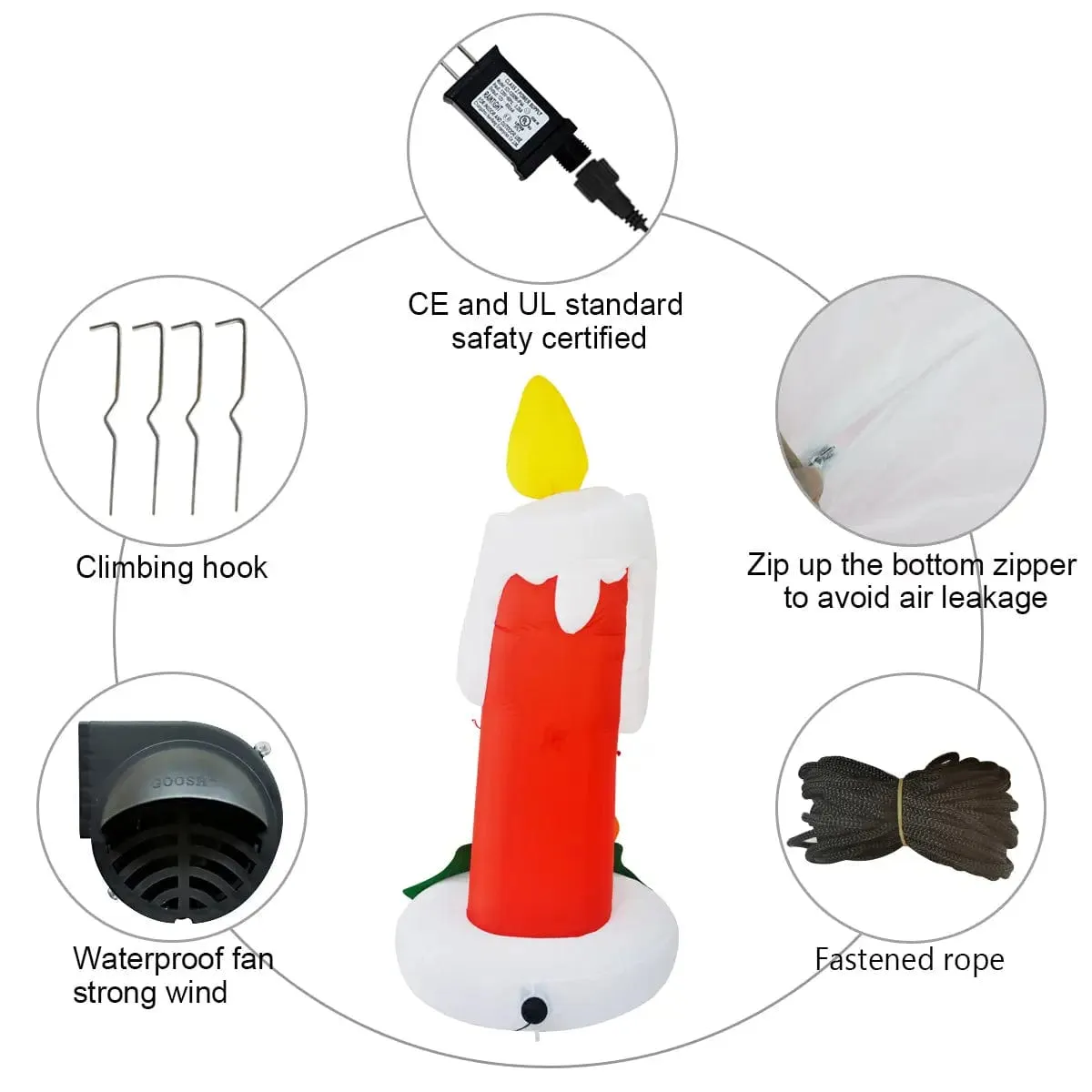 Inflatable LED Candle Holiday Yard Decoration