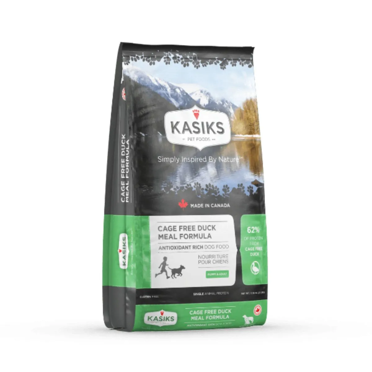 KASIKS Cage Free Duck Dry Food Meal Formula for Dogs 25lb