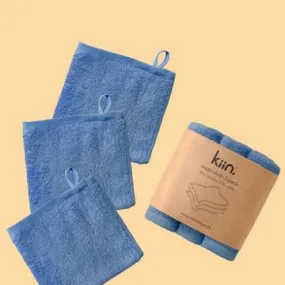 Kiin Baby - Lot de 3 Débarbouillettes - Bleu||Kiin Baby - Set of 3 Washcloths - Blue
