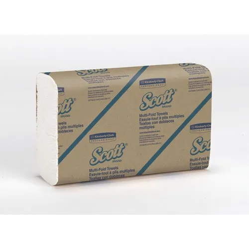 Kimberly Clark Scott Multi-Fold Towels: White, 9.25" x 9.5", 250 Sheets, 16 Count