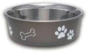 Loving Pets Bella Bowl - Stainless Steel Dog Bowl Espresso