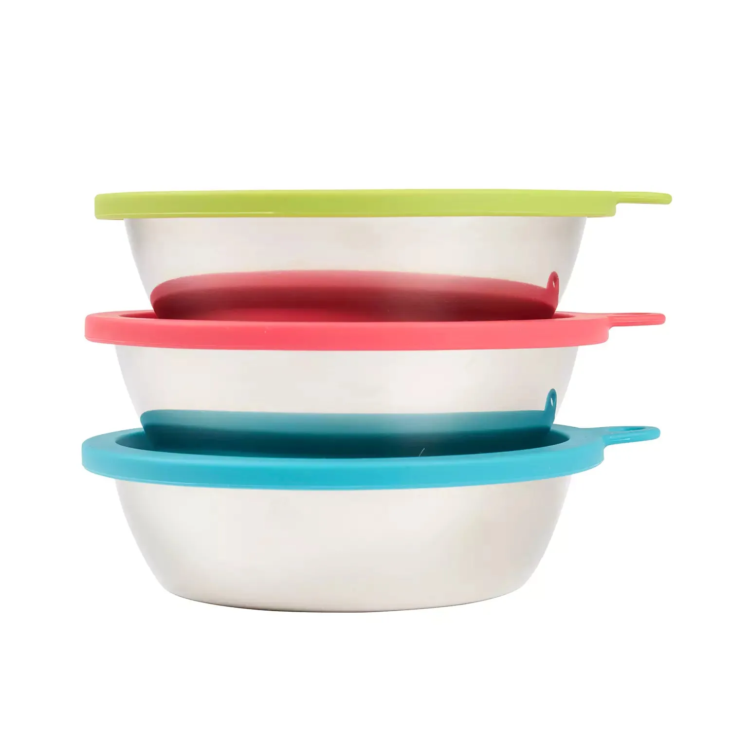 Messy Mutts - Stainless Steel Bowls With Lids - 6 piece set