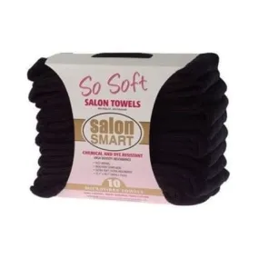 MICROFIBRE TOWELS 10 PK BLACK - SALON SMART SO SOFT