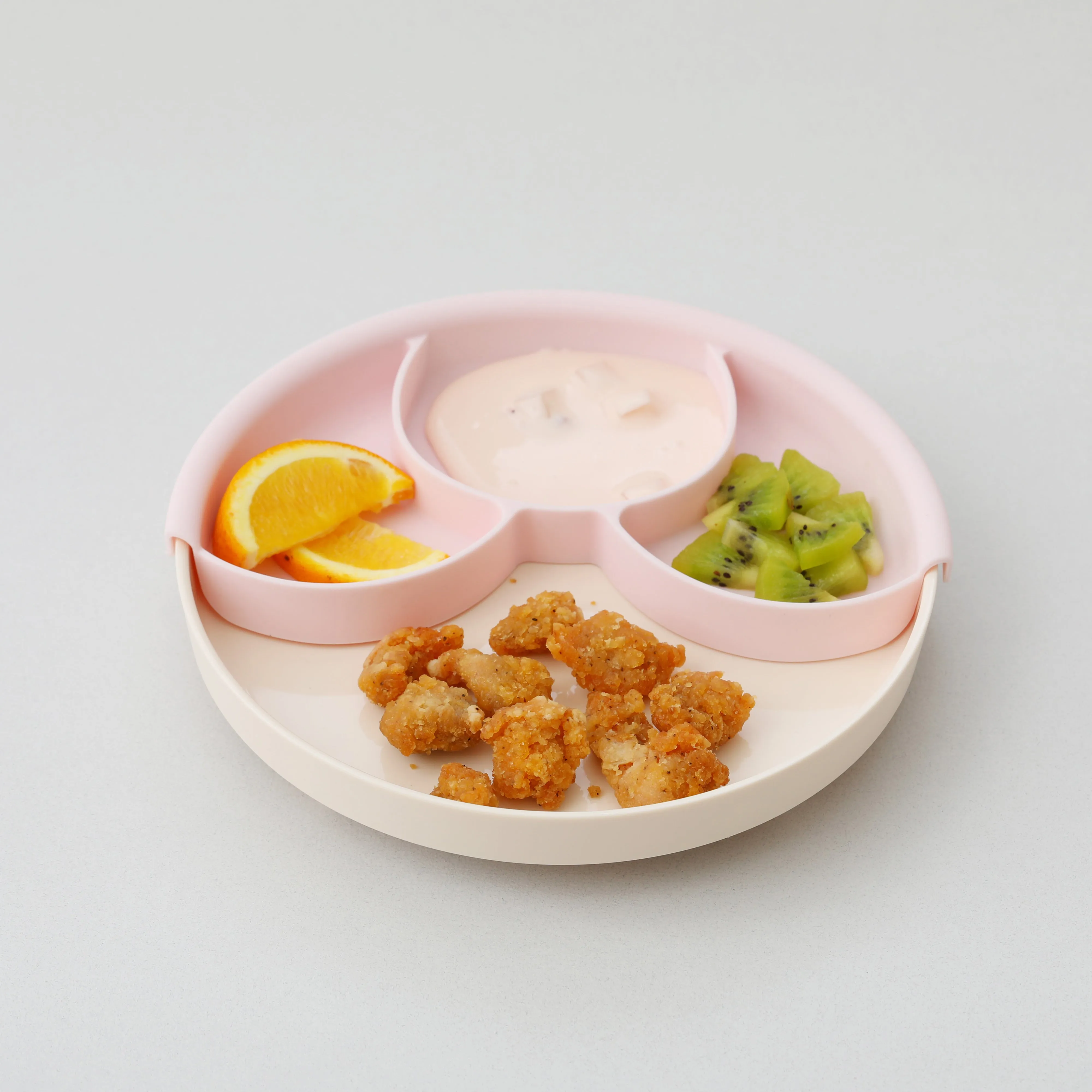 Miniware Healthy Meal Set - PLA Smart Divider Suction Plate   Silicone Divider in Cotton Candy