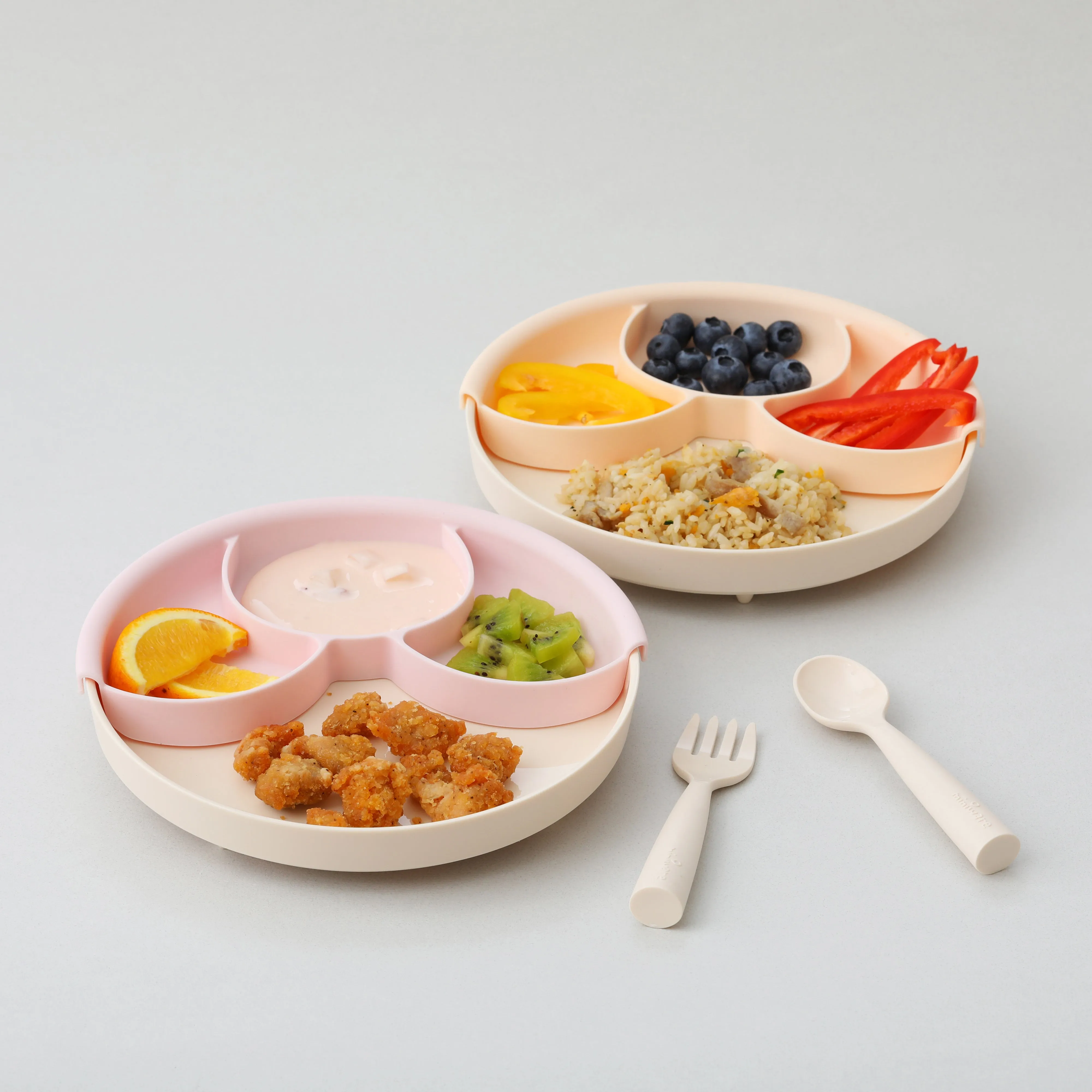 Miniware Healthy Meal Set - PLA Smart Divider Suction Plate   Silicone Divider in Cotton Candy