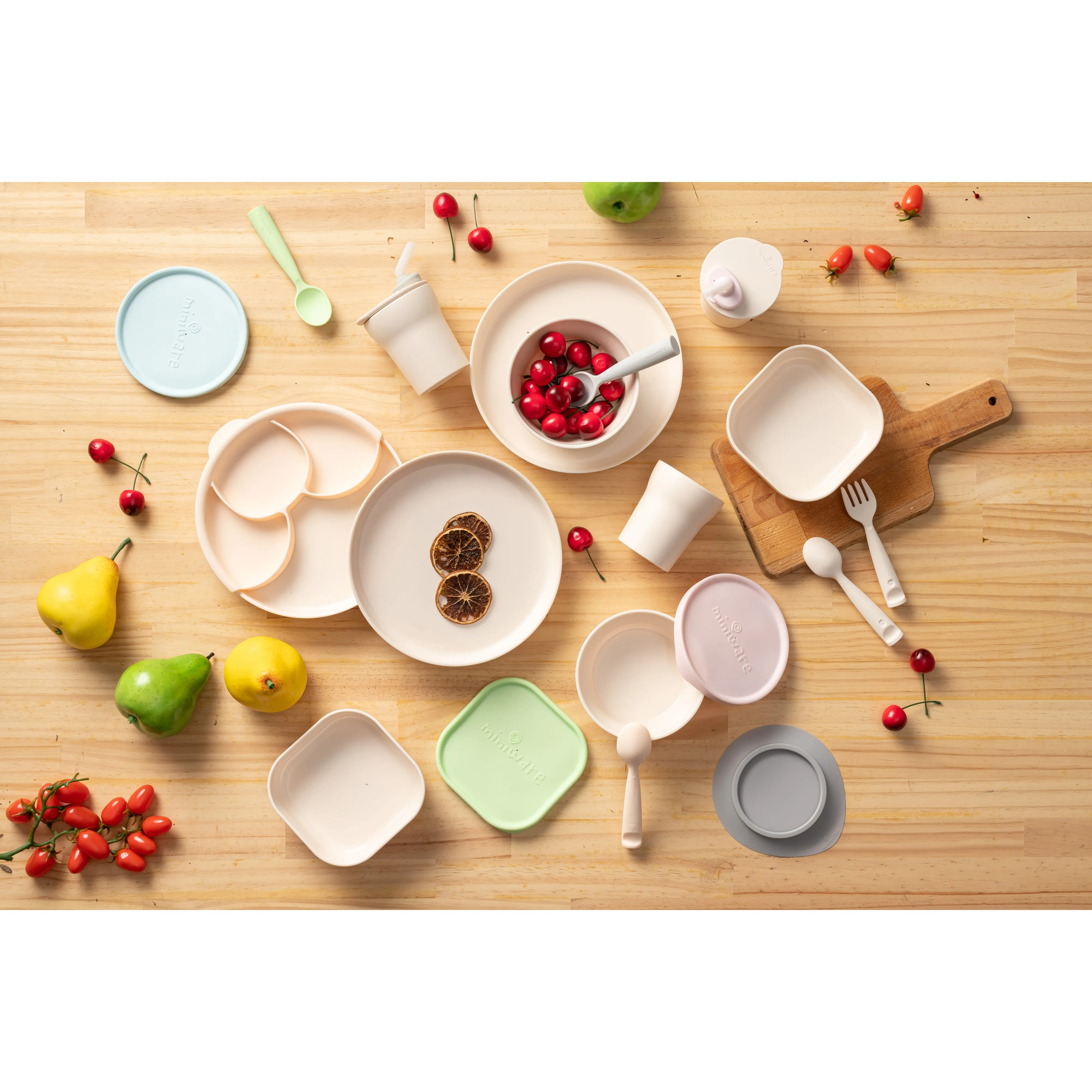 Miniware Healthy Meal Set - PLA Smart Divider Suction Plate   Silicone Divider in Cotton Candy