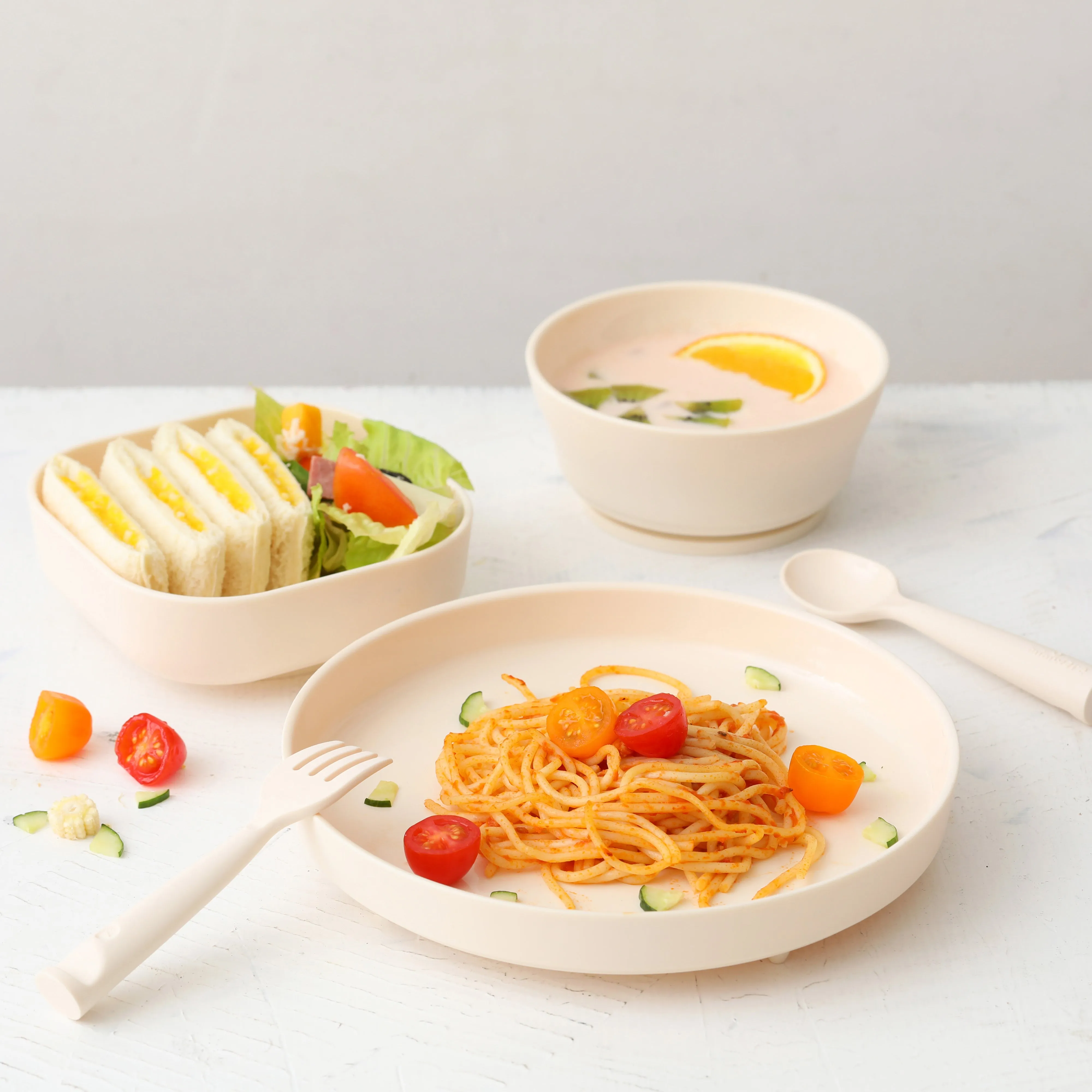 Miniware Healthy Meal Set - PLA Smart Divider Suction Plate   Silicone Divider in Cotton Candy