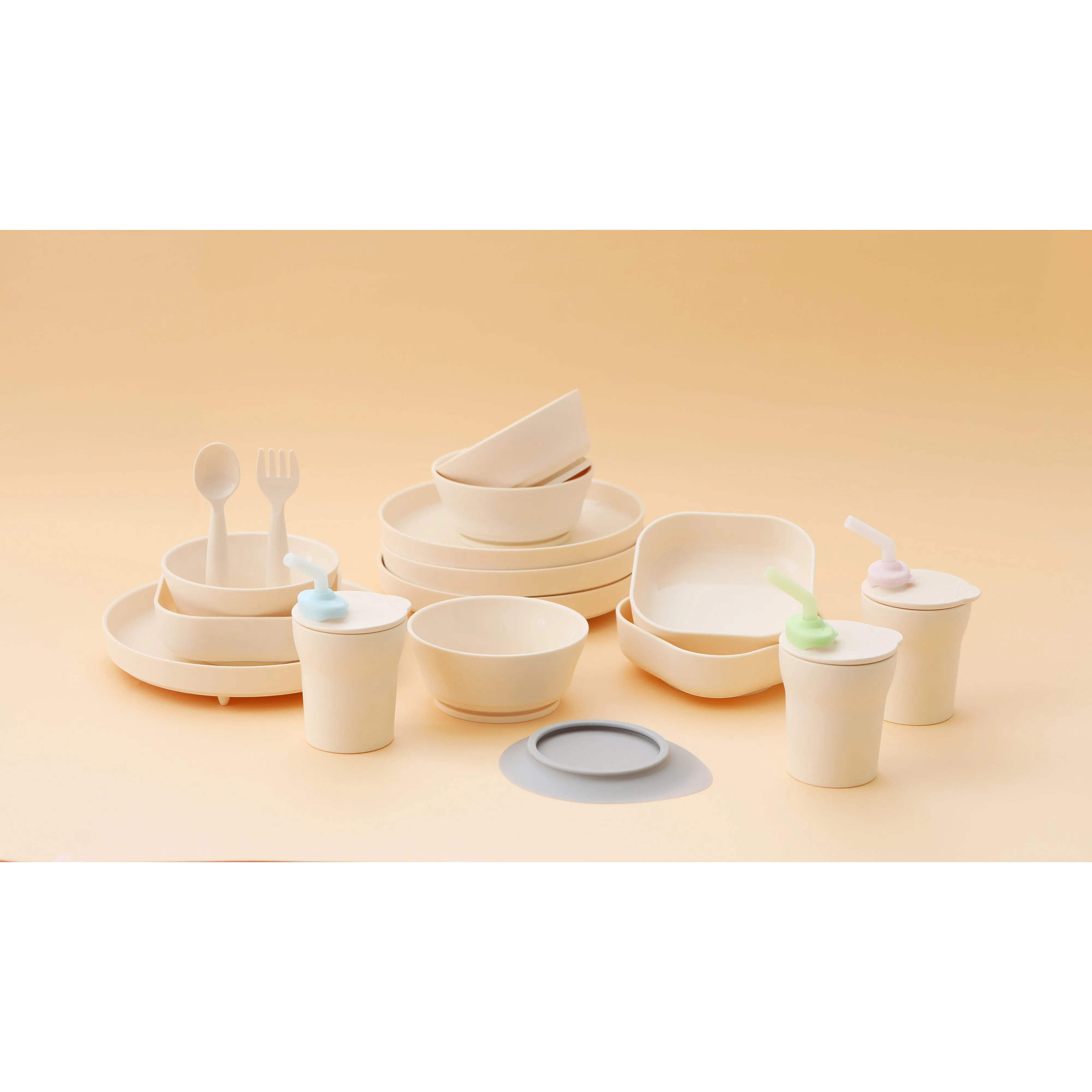 Miniware Healthy Meal Set - PLA Smart Divider Suction Plate   Silicone Divider in Cotton Candy