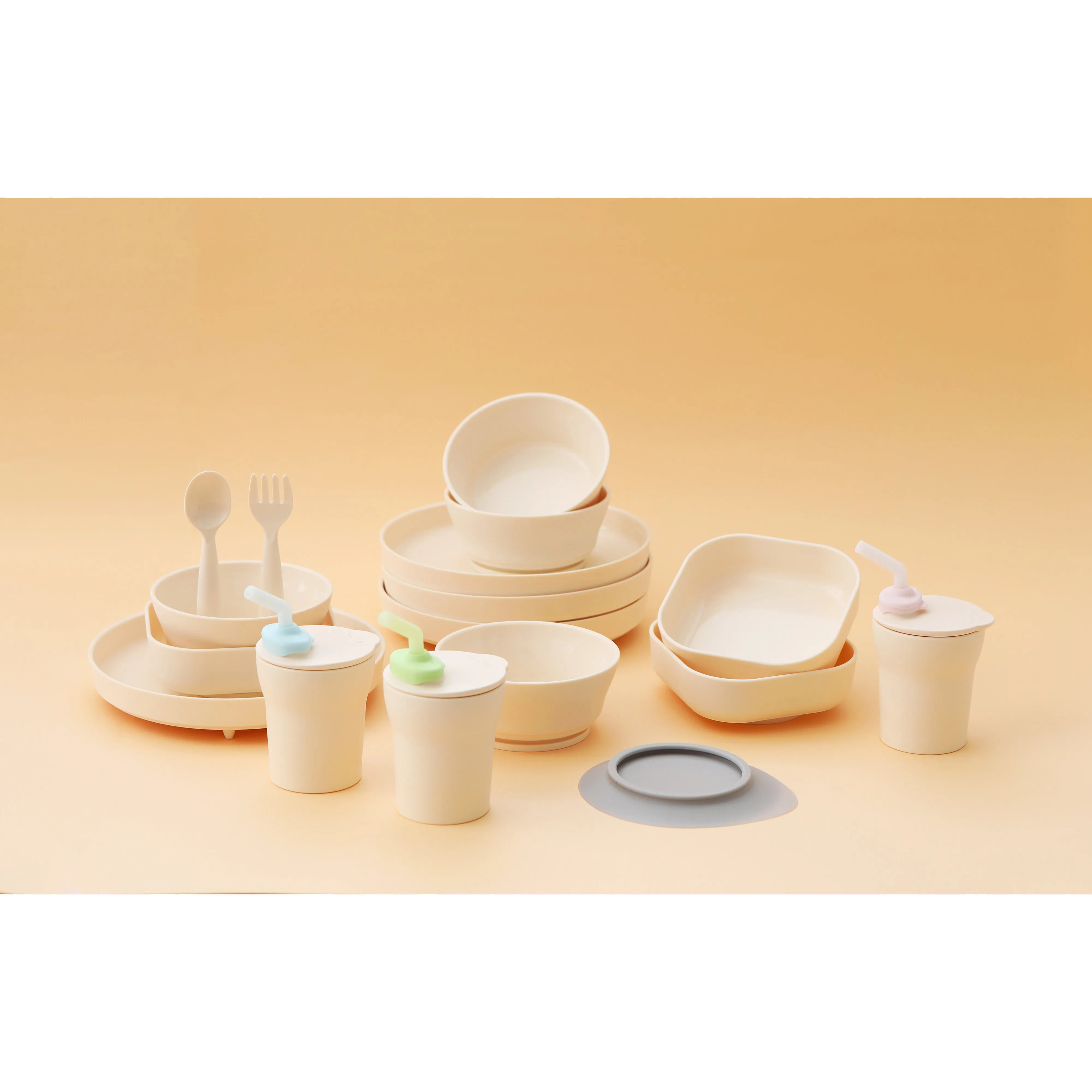 Miniware Healthy Meal Set - PLA Smart Divider Suction Plate   Silicone Divider in Cotton Candy