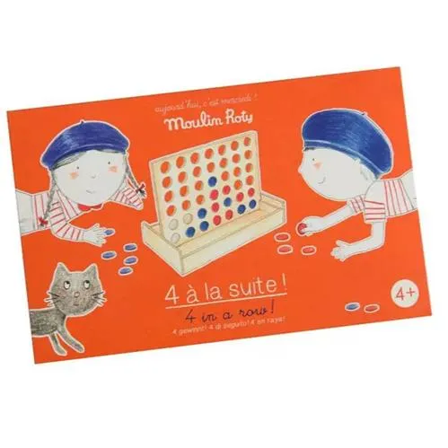 Moulin Roty "4 in a Row" Wooden Board Game Recreational Toy