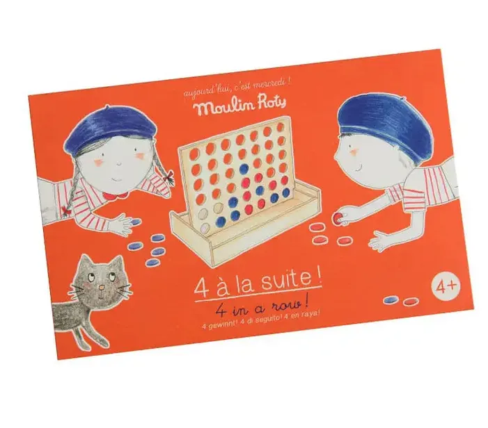 Moulin Roty "4 in a Row" Wooden Board Game Recreational Toy