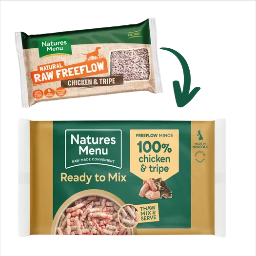 Natures Menu Ready To Mix Frozen Free Flow Chicken & Tripe
