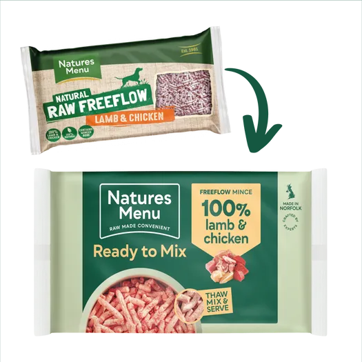 Natures Menu Ready To Mix Frozen Free Flow Lamb & Chicken