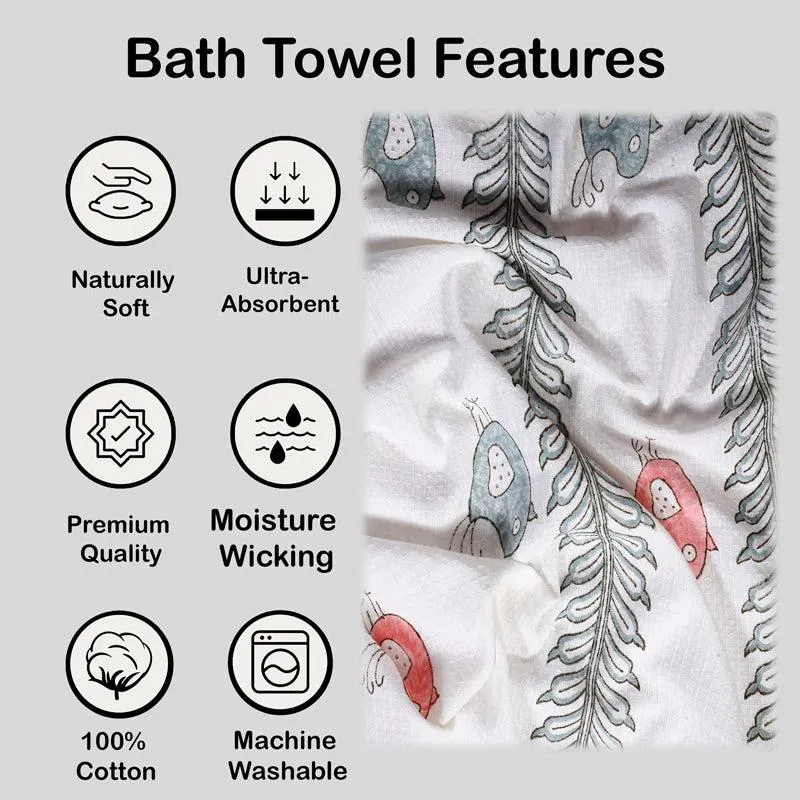 Nirva Floral Waffle Bath Towel
