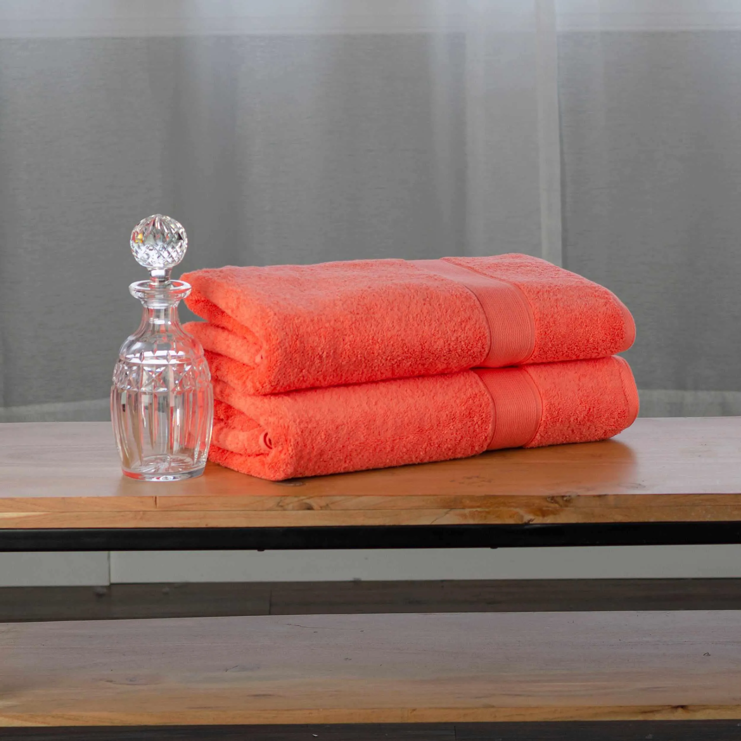 Organic Solid  650 GSM 2 Pieces Bath Sheet Set