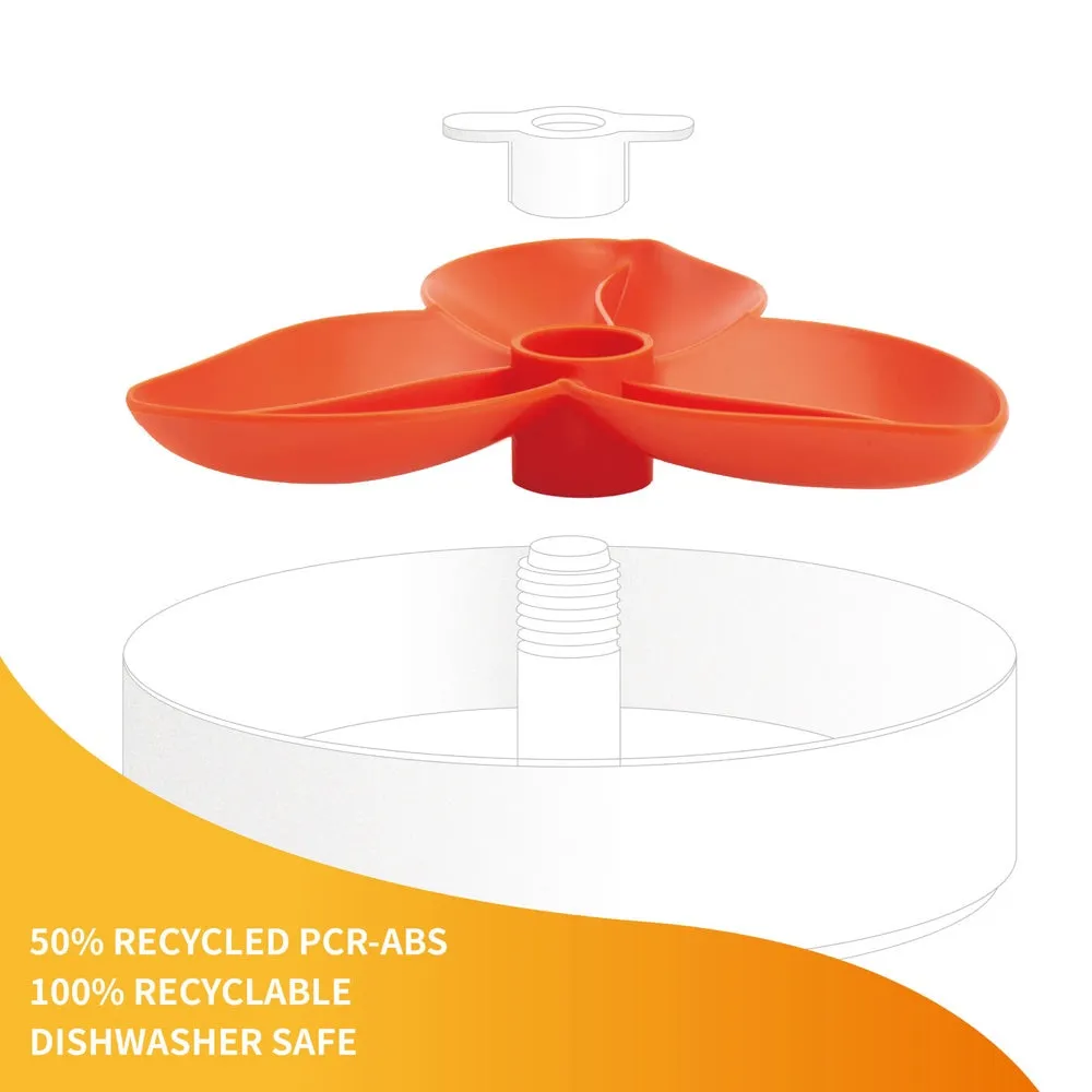 PetDreamHouse SPIN Accessories Interactive Slow Feeder Add-On For Cats & Dogs (Orange Bougainvillea)